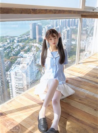 Childish picture book - NO.01 Clear Sky 01 White silk double ponytail JK(15)